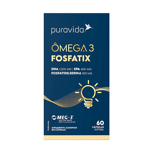Ômega 3 Fosfatix – 60 Cápsulas – Puravida