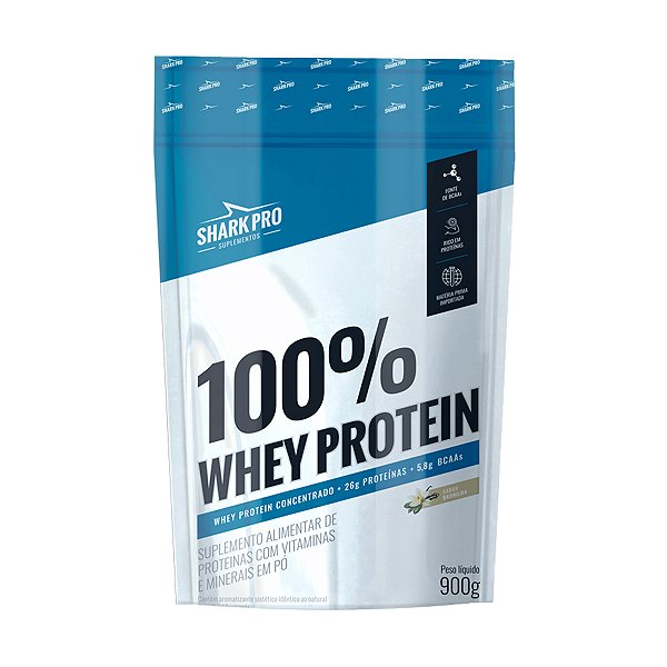 100% Whey Protein Pouch Baunilha - 900g - Shark Pro