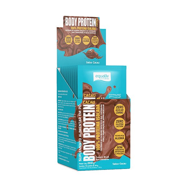 Body Protein Cacau – 10 Sachês – Equaliv