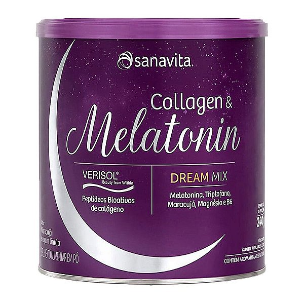 Collagen e Melatonin Maracujá e Capim Limão - 240g - Sanavita