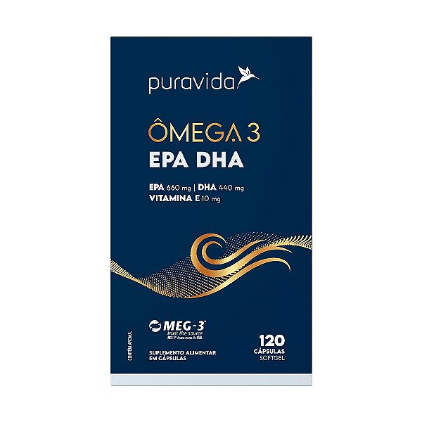 Ômega 3 EPA DHA - 120 Cápsulas – Puravida