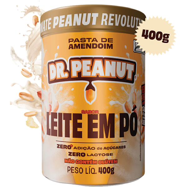PASTA DE AMENDOIM - SABOR LEITE EM PO 400g - DR PEANUT
