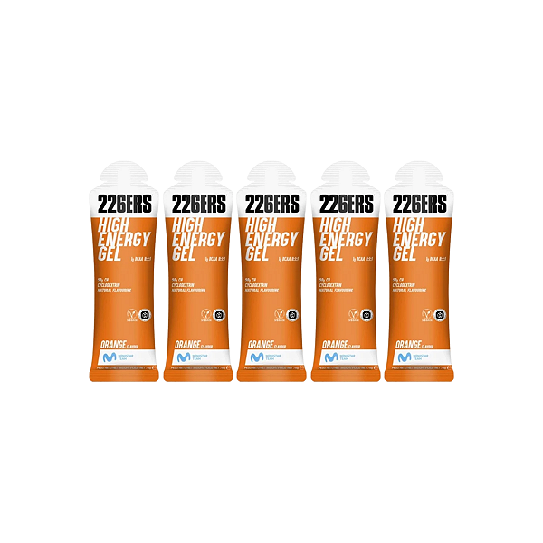 KIT 5 UNIDADES - HIGH ENERGY GEL - SABOR LARANJA - UNITARIO - 226ERS