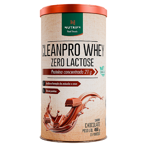 CLEANPRO WHEY ZERO LACTOSE - CHOCOLATE - 450g - NUTRIFY