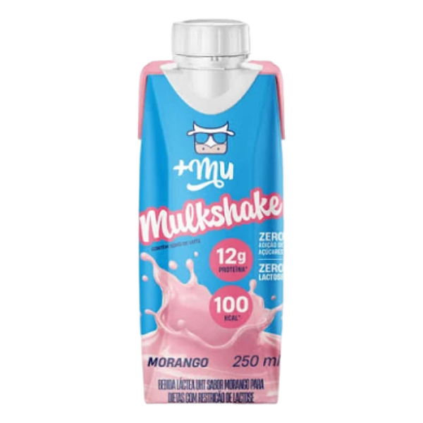 MULKSHAKE BEBIDA LACTEA UHT - SABOR MORANGO 250ml - MAIS MU