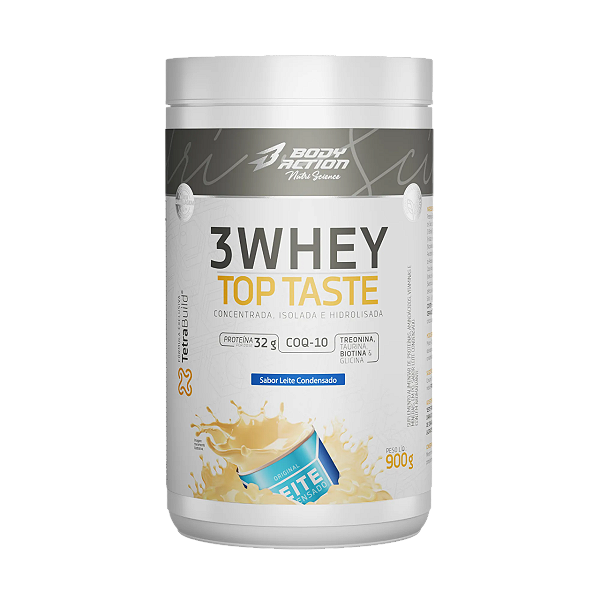 3 WHEY TOP TASTE - SABOR LEITE CONDENSADO 900g - BODYACTION