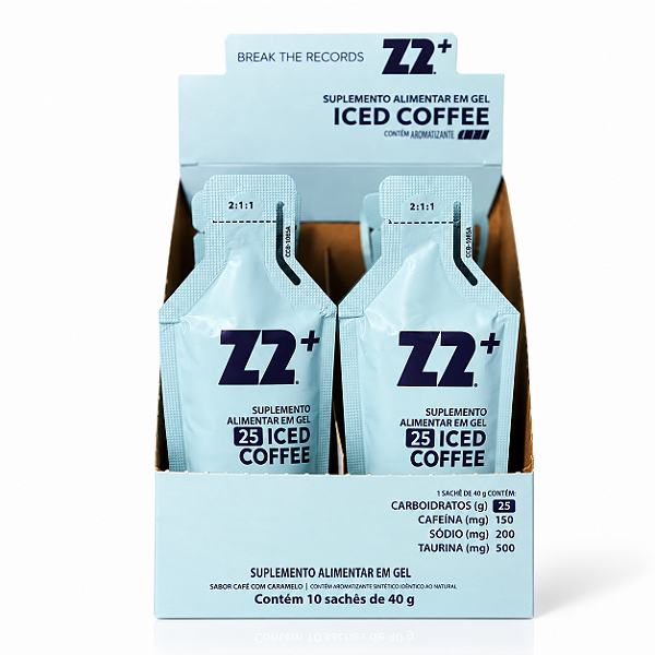 Energy Gel Z2 +Iced Coffee 25g de Carboidrato - CX/ 10un