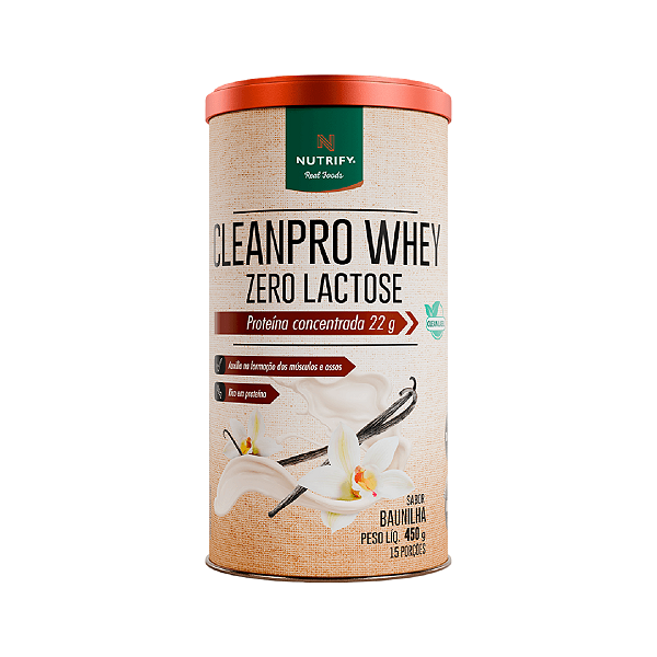 CLEANPRO WHEY ZERO LACTOSE - BAUNILHA - 450g - NUTRIFY
