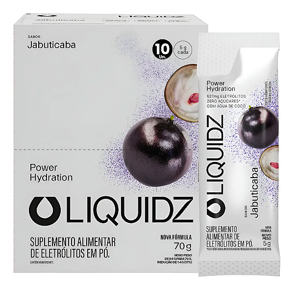 ELETRÓLITOS - JABUTICABA - CX/ 14 SACHÊS x 6g  - LIQUIDZ