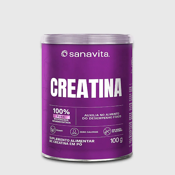 CREATINA 100% PURA - SABOR NEUTRO 100g - SANAVITA