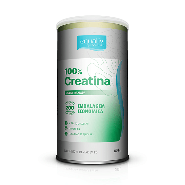 100% CREATINA (MONOHIDRATADA) SEM SABOR 600g - EQUALIV