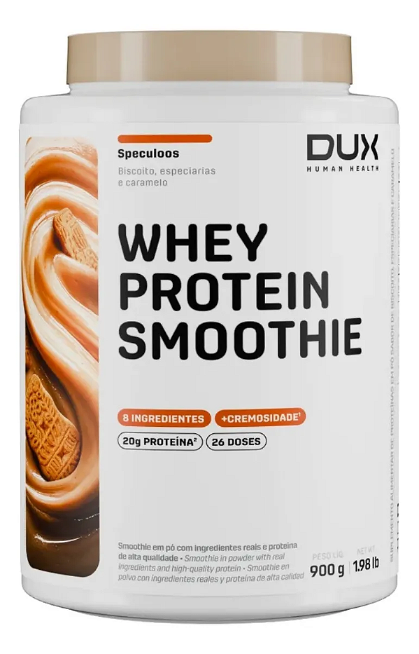 WHEY PROTEIN SMOOTHIE - SABOR SPECULOOS - POTE 900g - DUX NUTRITION