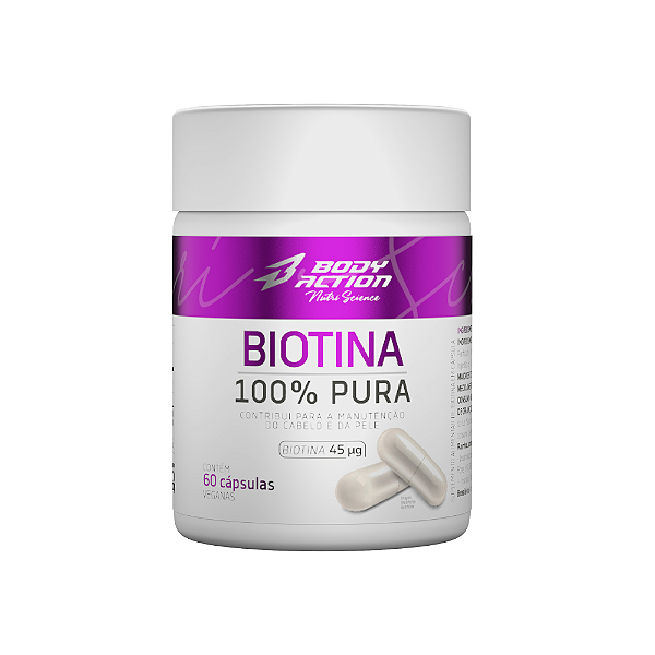 BIOTINA 100% PURA ( NUTRISCIENCE ) - 60 CAPS - BODYACTION