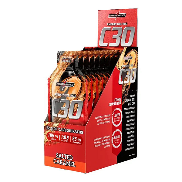 ENERGY GEL VO2 ( C30 ) SALTED CARAMEL - DISPLAY 10un x 45g - INTEGRAL MEDICA