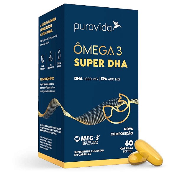 OMEGA 3 ( EPA DHA ) BIG - 120 CAPS - PURAVIDA