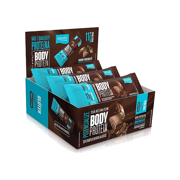 BARRA PROTEICA - BODY PROTEIN - SABOR CHOCOLATE - 9un x 40g - EQUALIV