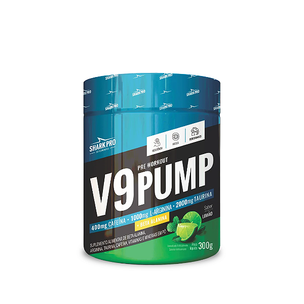 V9 PUMP - PRE WORKOUT - SABOR LIMAO 300g - SHARK PRO