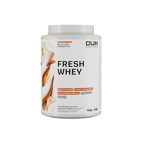 FRESH WHEY - FIOR DI LATTE E ESPECIARIAS - POTE 900g - DUX NUTRITION