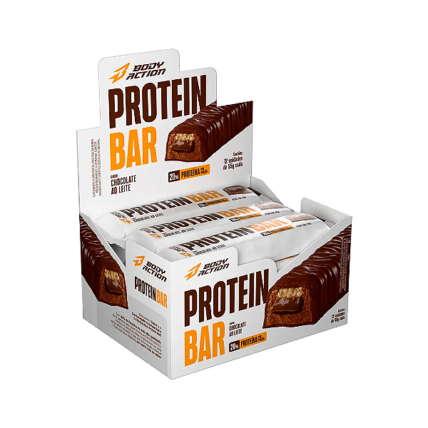 PROTEIN BAR - SABOR CHOCOLATE AO LEITE - CX 12un x 55g - BODYACTION
