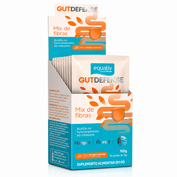 GUT DEFENSE-10 SANCHES 15g LARANJA E ACEROLA - EQUALIV