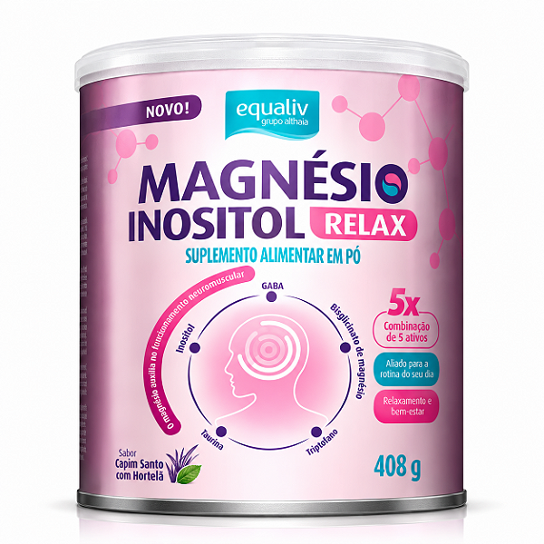 Magnésio Inositol Relax - Sabor Capim Santo Com Hortelã 408g EQUALIV