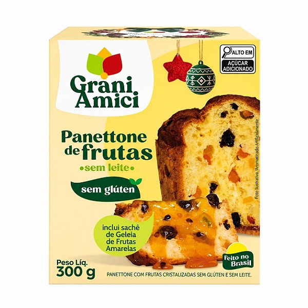 Panetone com Frutas Grani Amici Sem Glúten e Sem Leite – Unidade