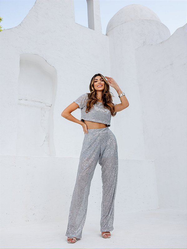 Conjunto de Paetê Rita Prata