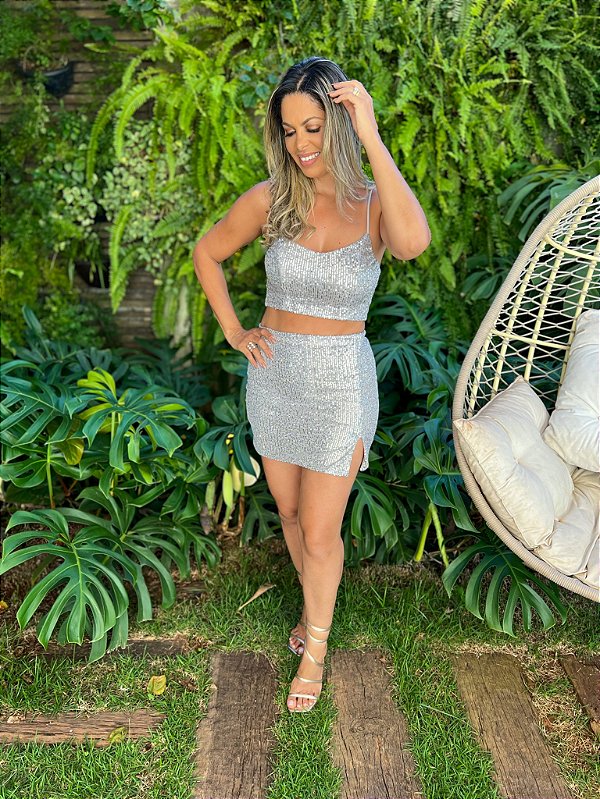 Conjunto de Paetê Isadora Prata