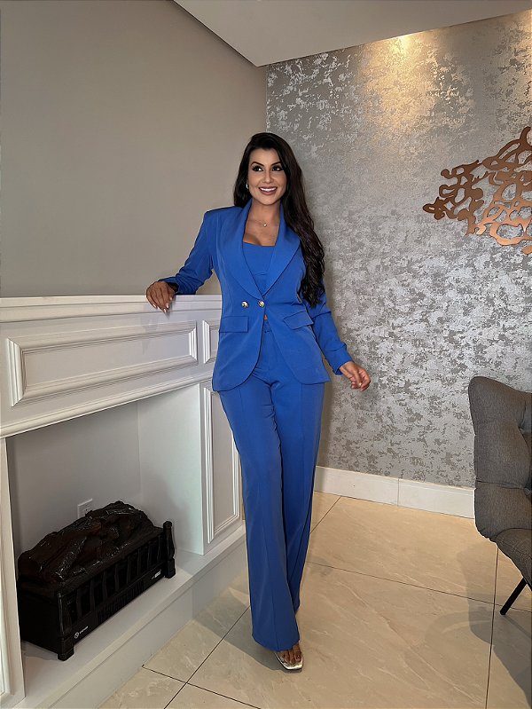 Conjunto de Alfaiataria Betina Azul Royal