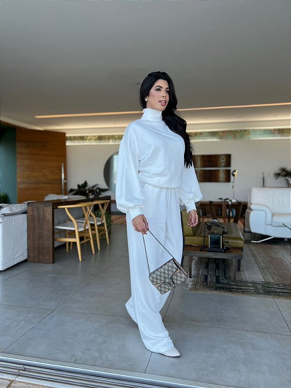 Conjunto de moletom Valentina Off White