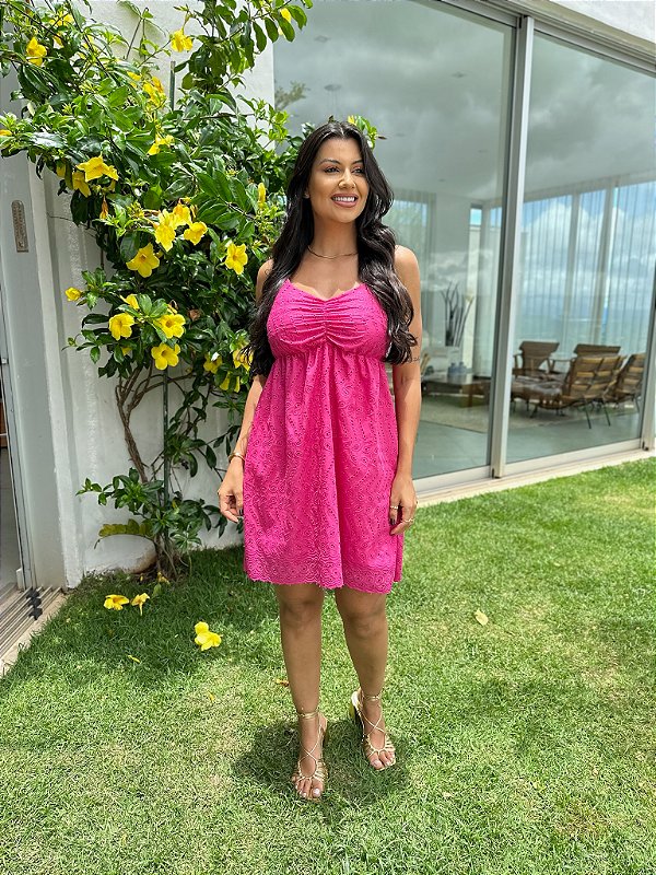 Oportunidade - Vestido Camila Curto de Laise Pink