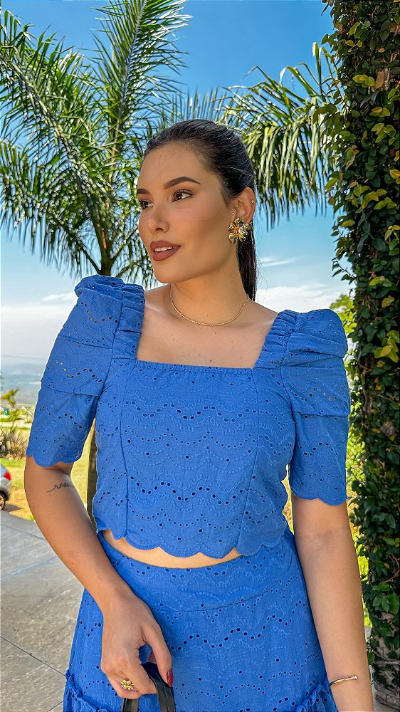 Cropped de Laise Clara Azul Royal