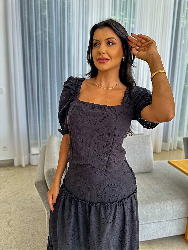 Cropped de Laise Clara Preto