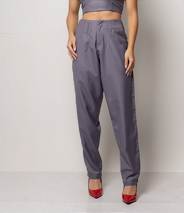 Calça Cenoura Marília Cinza
