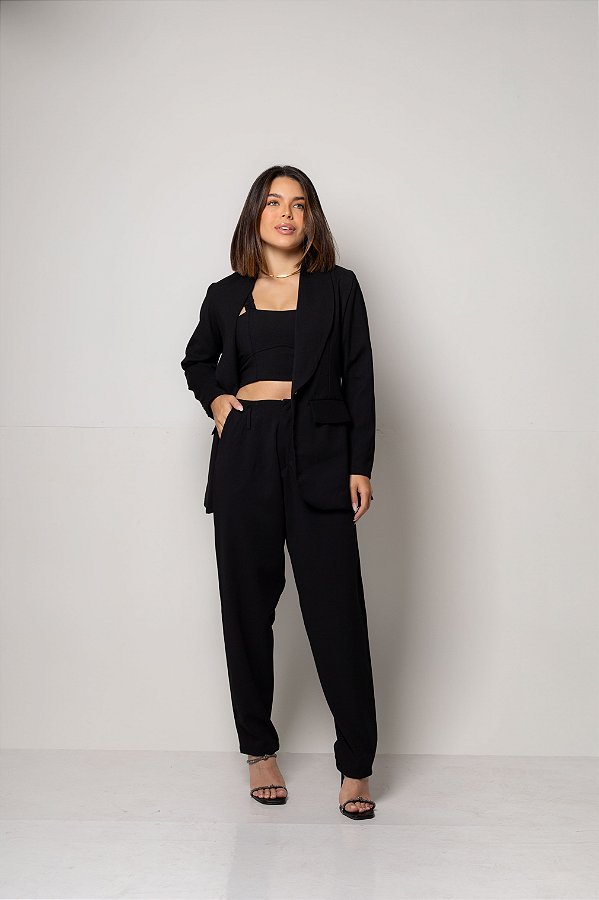 Conjunto de Alfaiataria Cecília - Preto