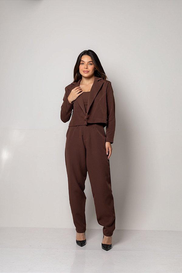 Conjunto de Alfaiataria Lavínia - Marrom
