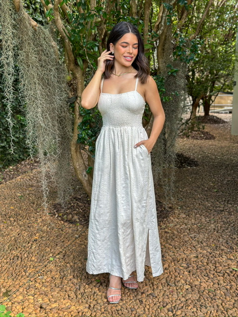Vestido Clarissa de Linho Cru