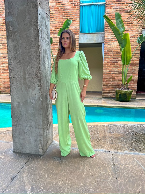 Macacão Rebeca Verde Primavera