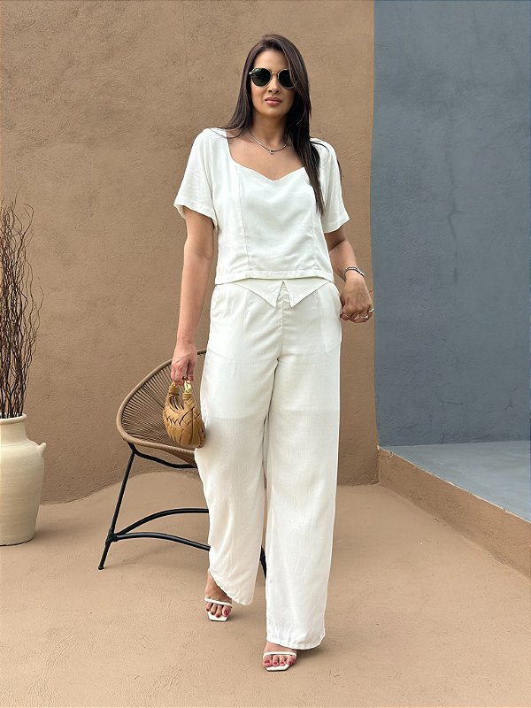 Conjunto MaFê em Linho Off White