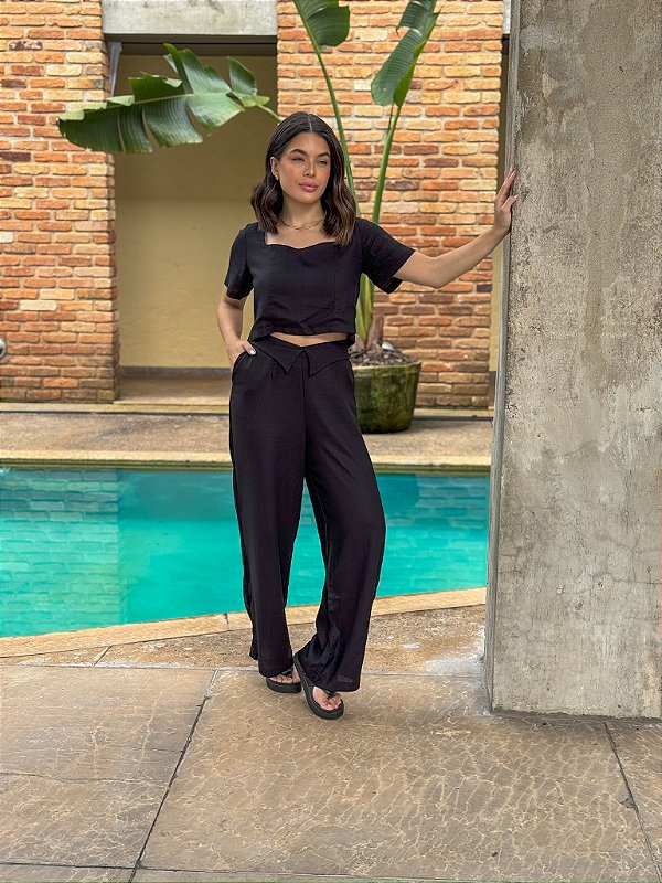 Conjunto MaFê em Linho Preto