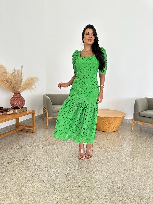 OPORTUNIDADE - Vestido Midi Graça de LaiVerde Primavera