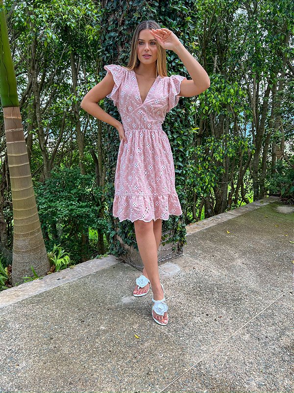 OPORTUNIDADE - Vestido Glória Curto de Laise Rosê Bicolor