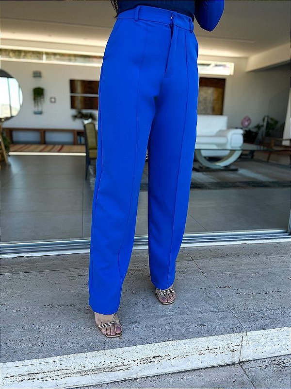 OPORTUNIDADE - Calça Pantalona Helô Azul Royal