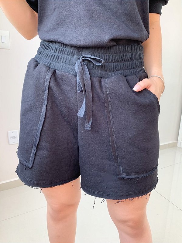 Short de Moletom Ypê Preto
