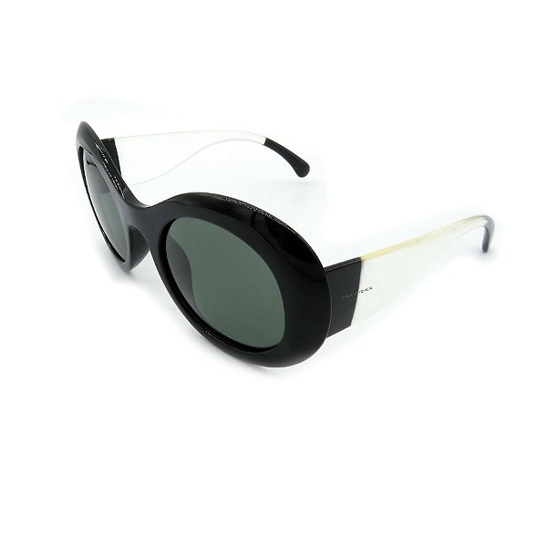 Óculos Solar Prorider Preto e Branco Com Lente polarizada Fumê Esverdeada - 2807-C4