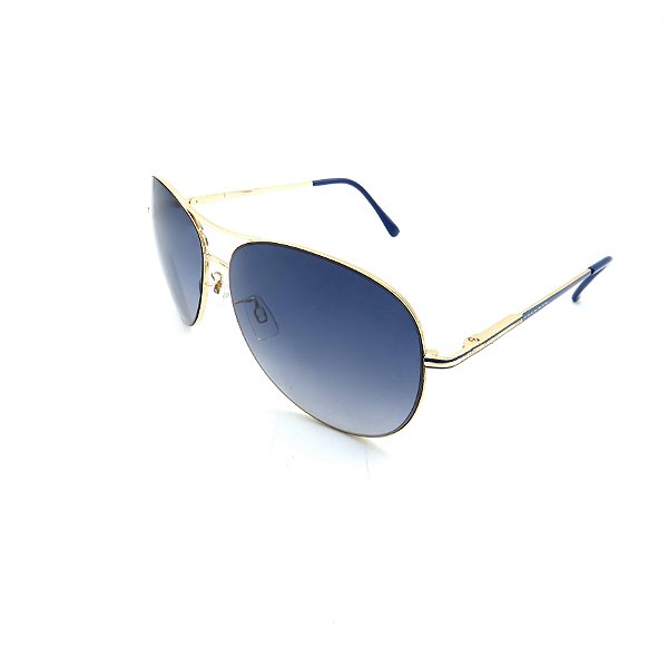 Óculos Solar Prorider Dourado Detalhado Com Lente Degradê Azul  - B88-139