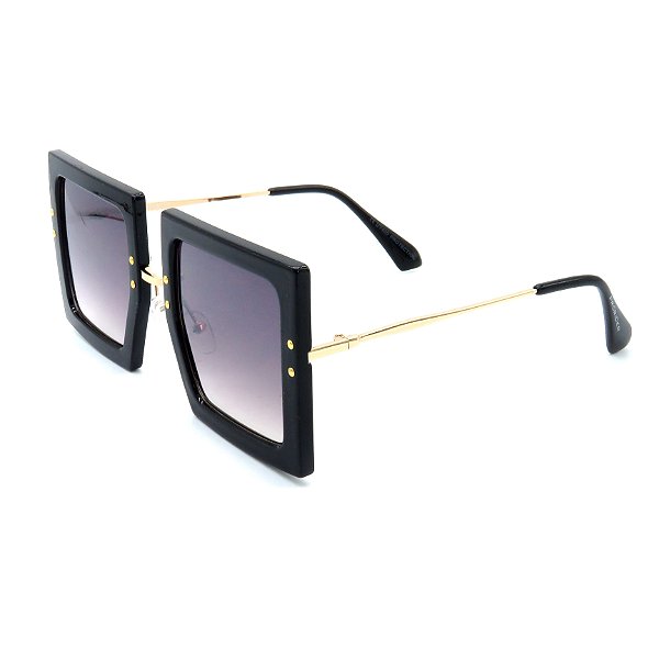 Óculos Solar Prorider preto e dourado com lente degrade vinho  - YD2124C1