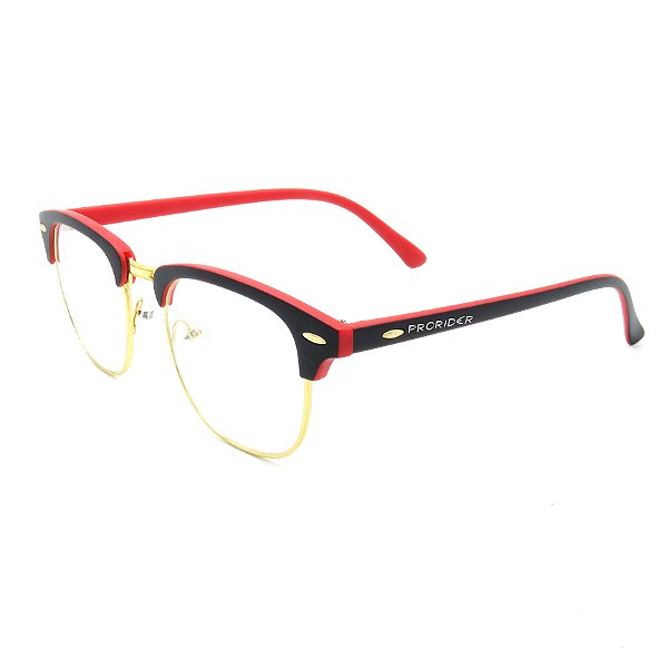 Óculos Receituário Prorider Preto, Vermelho e dourado - 8265ll