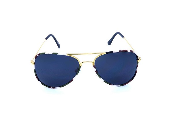 Óculos de Sol Prorider Aviador Dourado com Camuflado - TRINIDAD