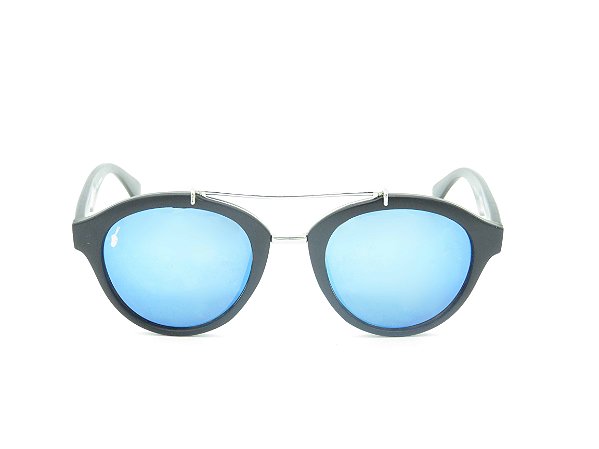 Óculos de Sol Prorider Preto Fosco Com Dourado e Lente Espelhada